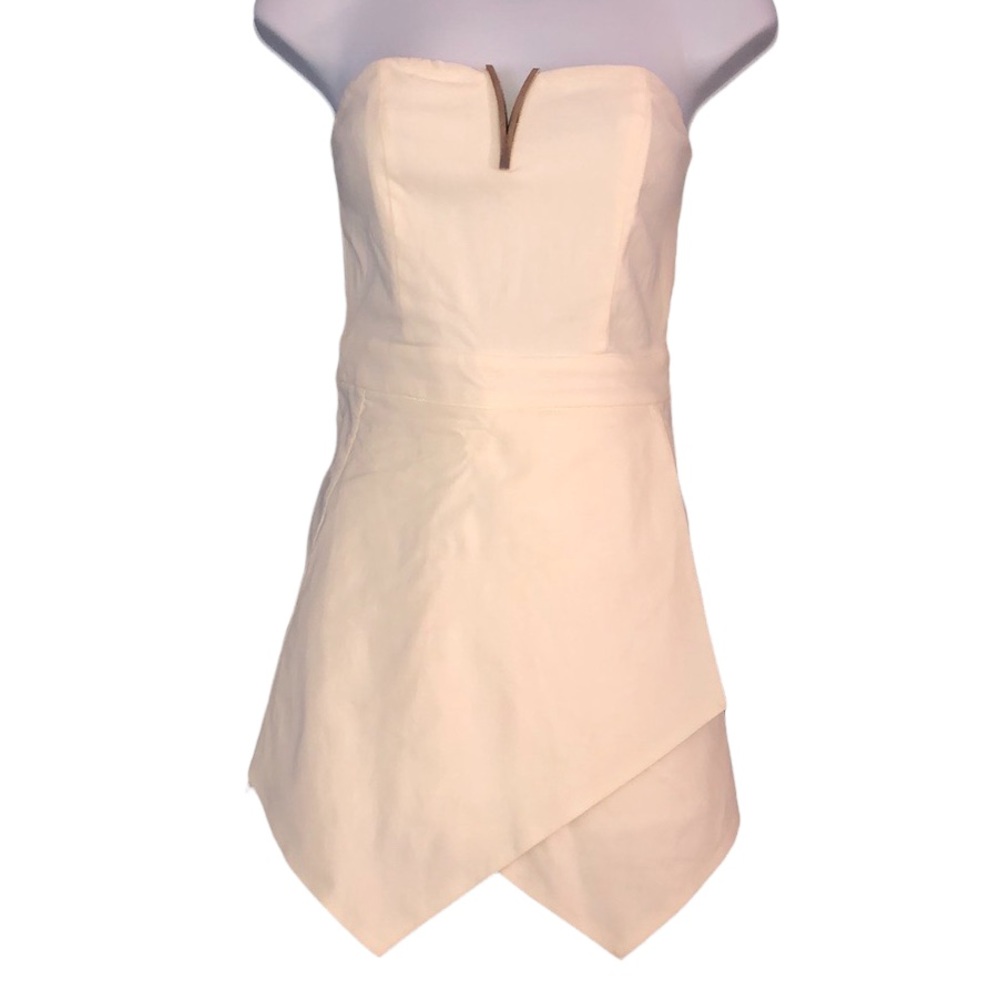 White strapless top Romper